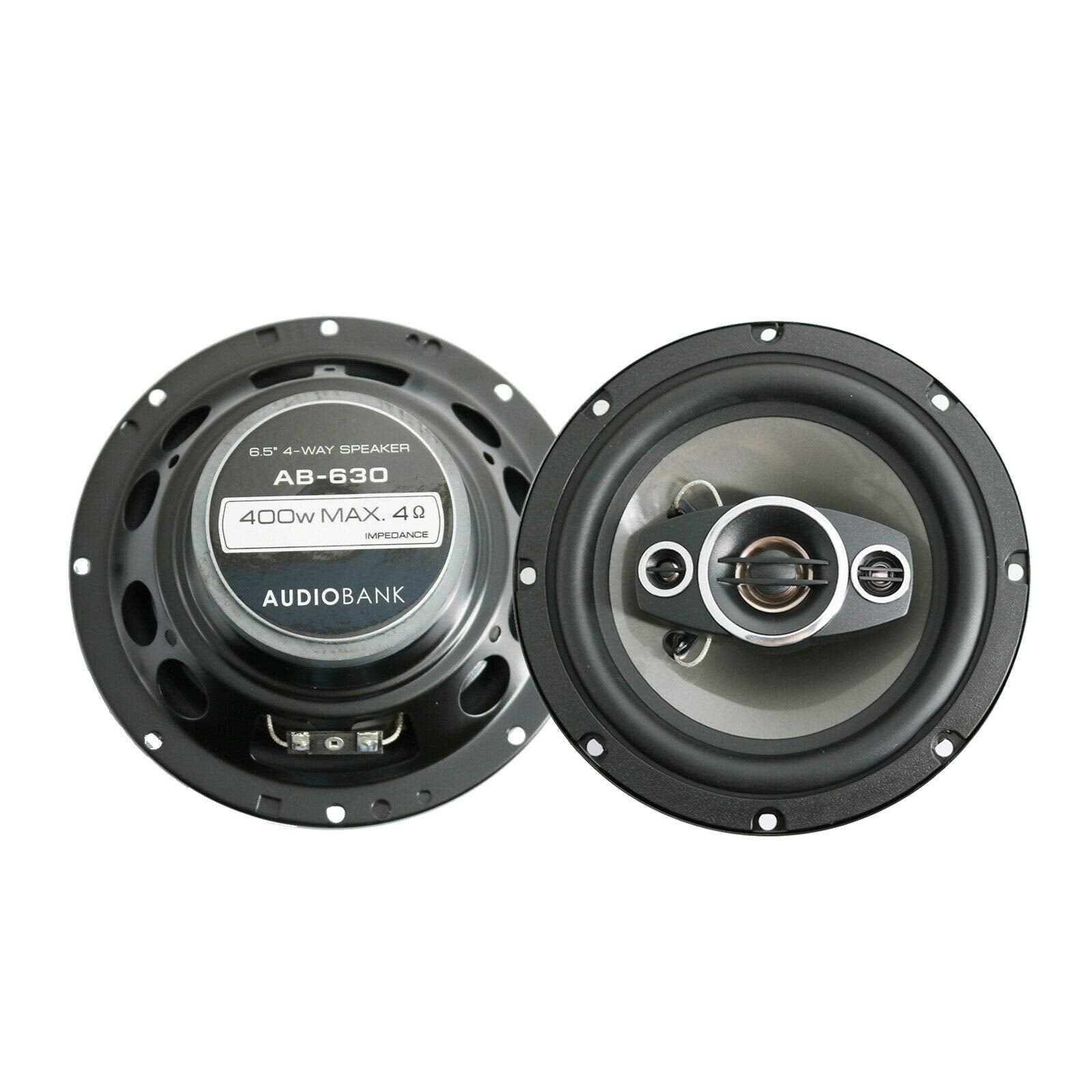 Audiobank 4X Ab 630 800 Watts Power Handling 6.5 Inches 4 Way Car Audio Stereo Coaxial Speakers With Frequency Response: 65 2000